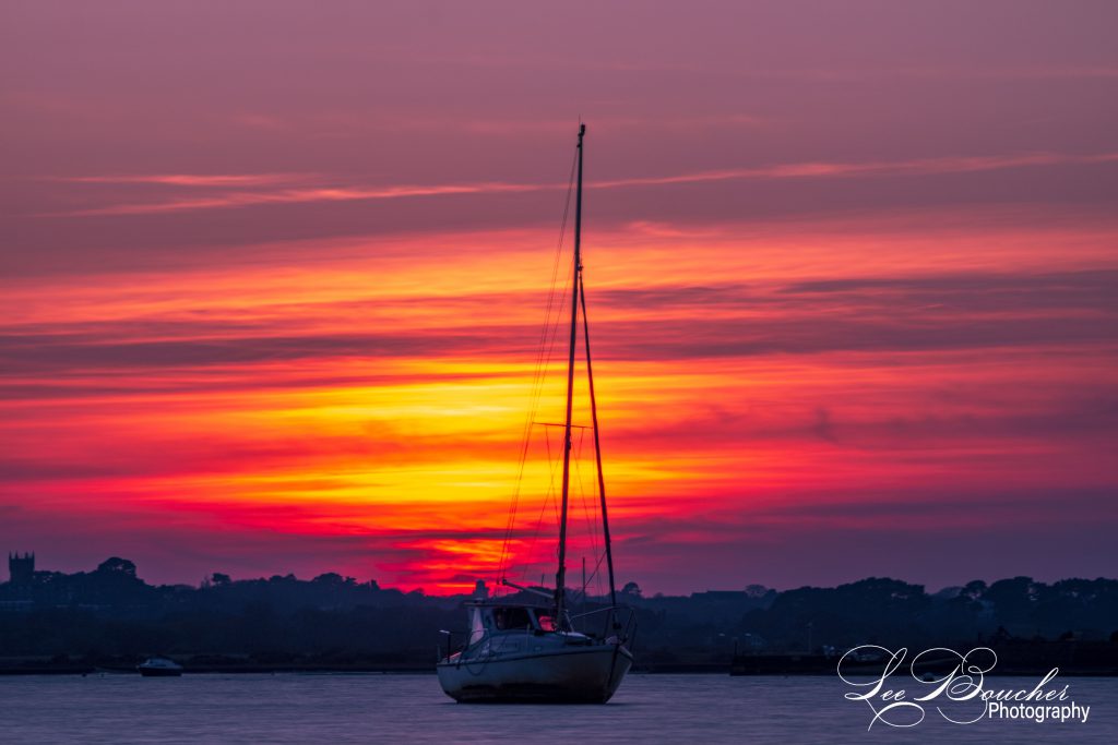 Sunset with Yacht